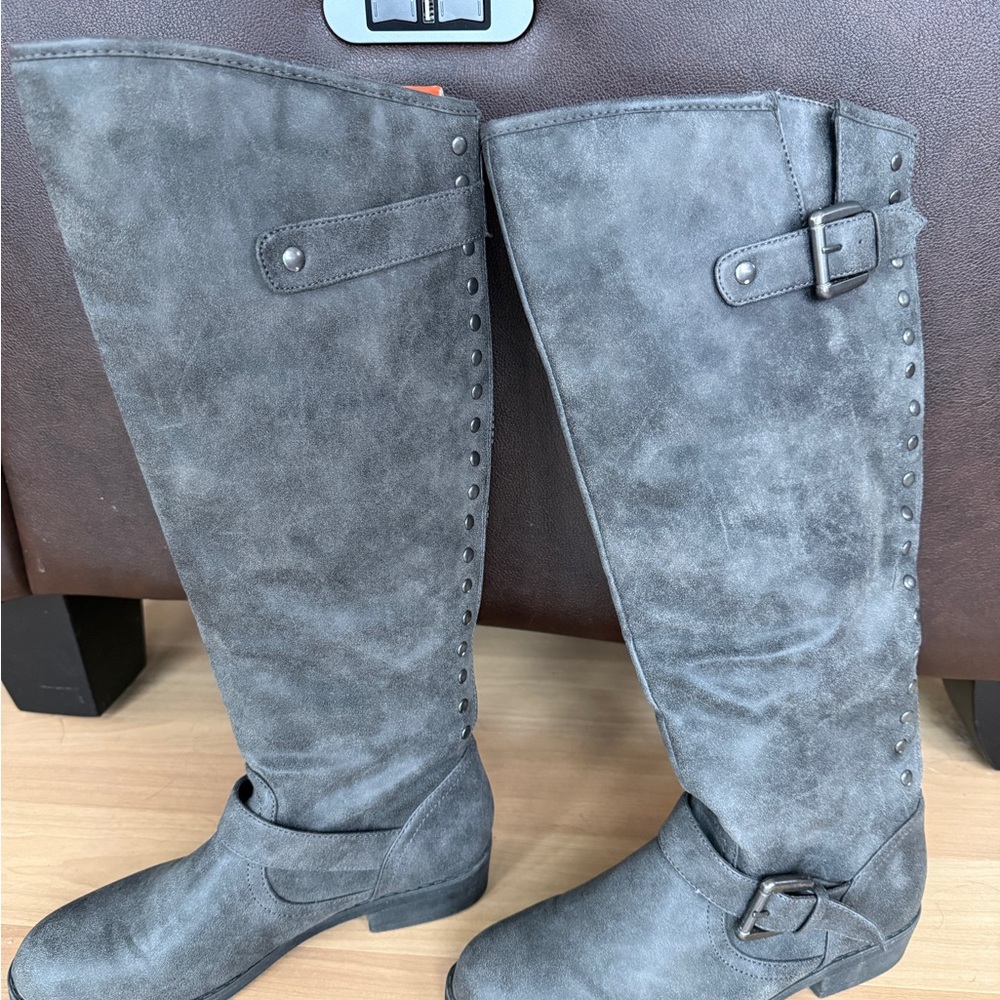 Madden Girl Charcoal Over the Knee Boots